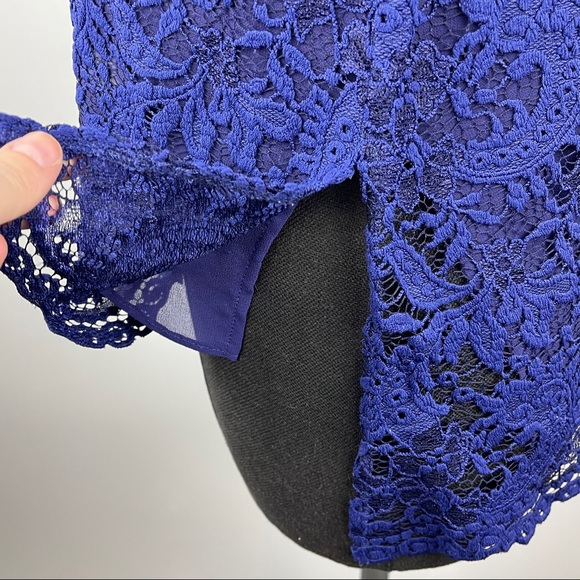 🐯2/$15🐯 ZARA Lace Crochet Indigo Blue Camisole - Picture 10 of 15